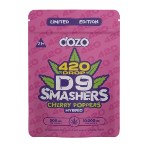 dozo delta 9 smashers gummies 10,000mg cherry poppers