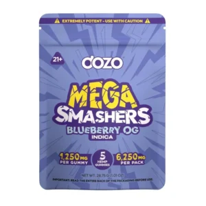 dozo delta 9 smashers gummies 10,000mg blueberry og