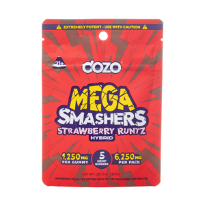 dozo mega smashers gummies 6250mg strawberry runtz